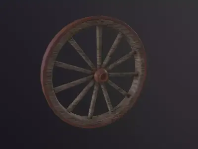 Wagon Wheel 3D Model Low-poly 3D model