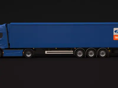 Ford F-Max Box Trailer 3D model