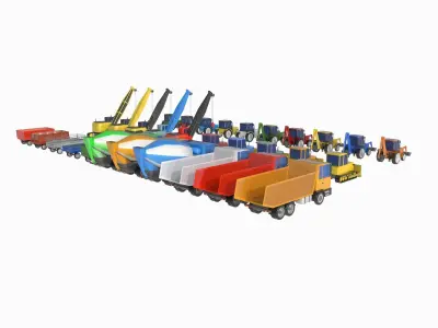 heavy equipment package Low-poly 3D model