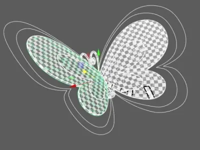 Cartoon butterfly 3D model buy