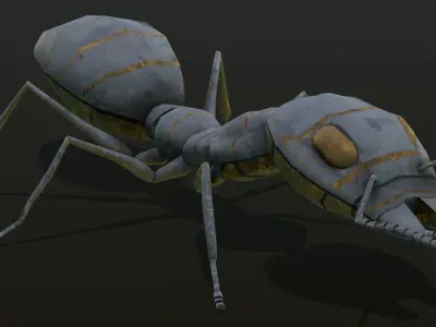 Ant 3D Model Animated and Rigged Low-poly 3D model
