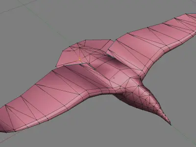 Low poly animated crow Low-poly 3D model