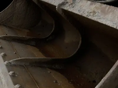 2 excavator buckets 3D model