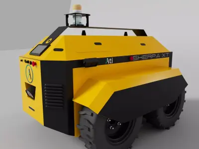 Sherpa XT industrial vehicle for package carrier and manager Low-poly 3D model