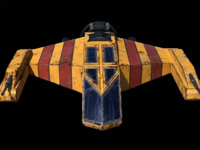 Old Spaceship Low-poly 3D model
