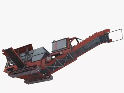 Mobile impact crusher 3D model