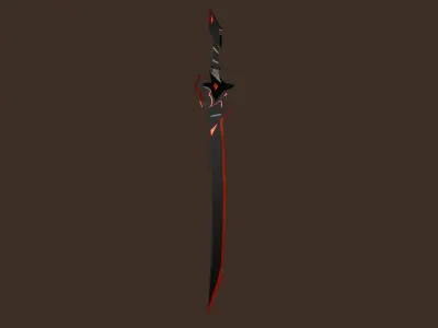 Low Poly 3D Sword Assets - Stylized Fantasy Assassin Sword Low-poly 3D model