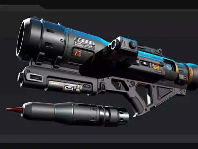 AK9 -  Rocket-Launcher Low-poly 3D model