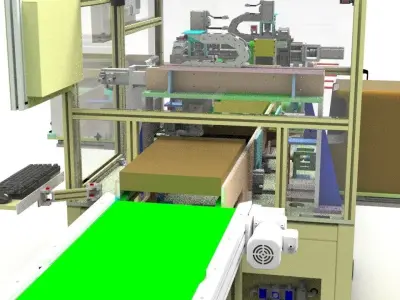 3D model of the gift box online automated labeling machine 3D model