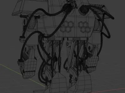 Sci-Fi Robot Low-poly 3D model