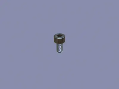 Steel Stained M3 Bolt Allen Cap with PBR 4K Textures 3D model