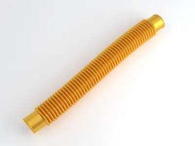 Hog Oval Corrugated Hose 01 Gold 3D model