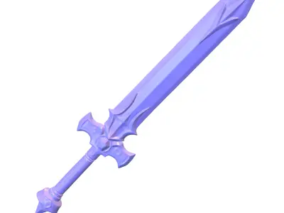 crystal sword game reader Low-poly 3D model