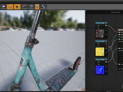 Old Soviet kick scooter Low-poly 3D model