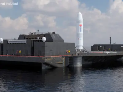 Autonomous Vessel for Rocket Landings and Nebula 1 Rocket  purchase 3D model