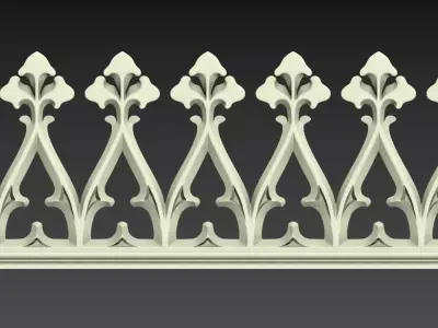 Gothic seamless ornament 02 3D print model