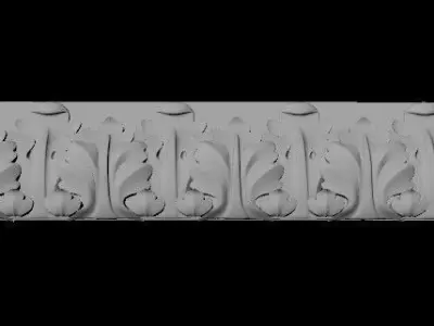 carved baguette  3D model 3