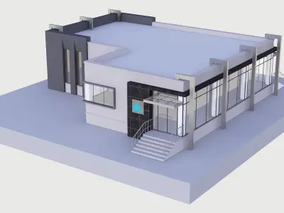 office building Low-poly 3D model 4