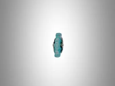 Blue diamond crystal dagger Low-poly 3D model