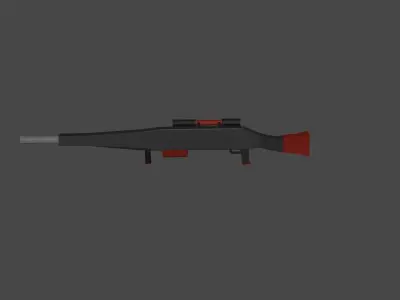 Low poly Rifle gun Free low-poly 3D model