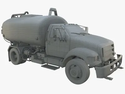 Water Truck Game Ready PBR Textures Low-poly 3D model