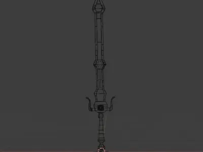 Fantasy Sword Low-poly 3D model 8