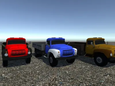 Industrial Small Truck Pack - III Low-poly 3D model