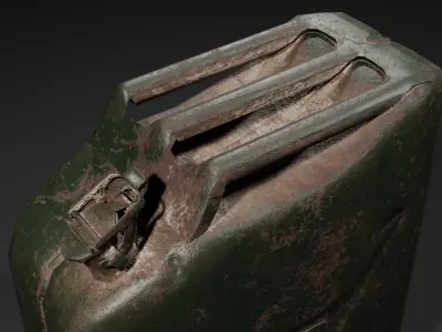 Low Poly Gas Can Jerry Can 4K PBR Game-Ready Low-poly 3D model