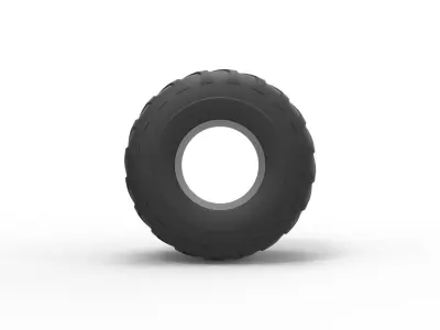 Monster Jam tire 28 Scale 1 to 25 3D print model
