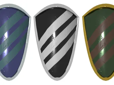 Shield 3 stripes Low-poly 3D model