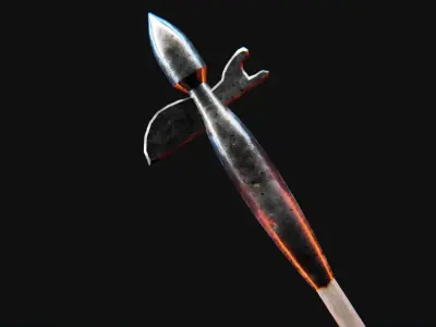 Medieval Polearms metal wood Low-poly 3D model