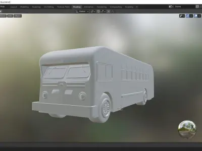 Old Transport Bus 3D model