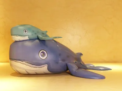 animal humpback blue giant marine ocean sea fish 3D model