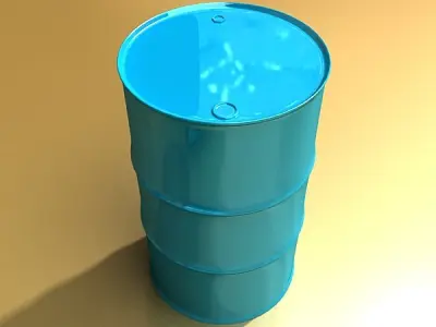 Hand Truck and 55 Gallon Drums High Res 3D model