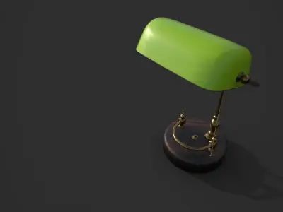 Table lamp old antique worldwar 2 Low-poly 3D model