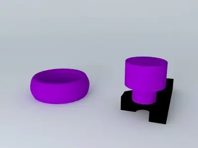 curtain rod end cap pipe holder and tie 3D model