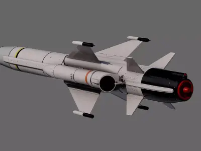 Otomat Mk 2 Block IV anti-ship missile 3D model