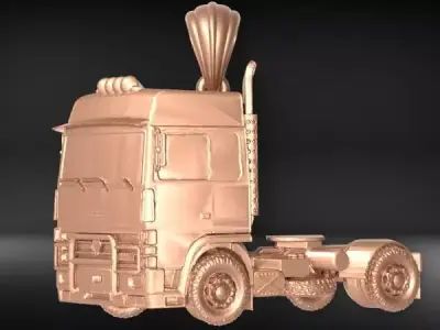 Semi Trailer Truck Pendant Necklace Jewelry  3D print model