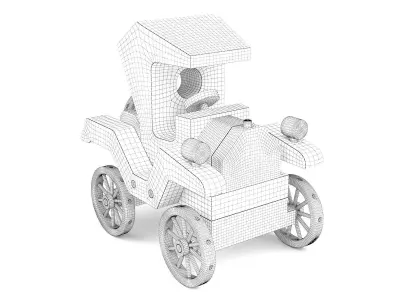 Wooden toy car 34 3D model