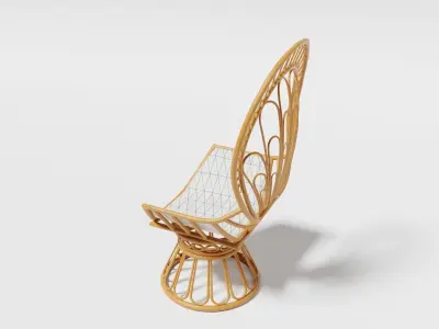 Rattan peacock chair 3D model