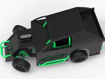 Mod Lite Race car while turning Scale 1 to 25 3D print model