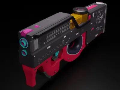 P-90 Gun model for game 3D 3D model