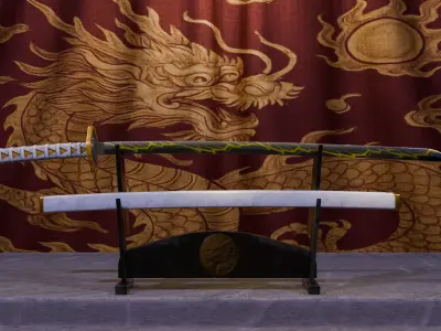 Zenitsu Katana Kimetsu No Yaiba Low-poly 3D model