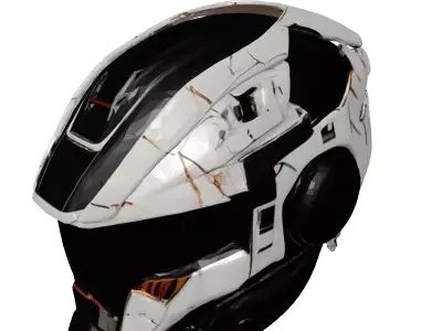 Damaged SciFi Helmet 3D model