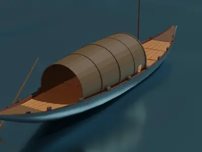 Old Heritage Indian Boat Free low-poly 3D model