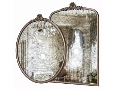 Worldmarket  Metal Vintage Style Wall Mirrors 3D model