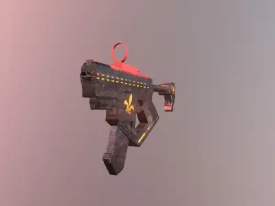 Royal guard rifle Low-poly 3D model