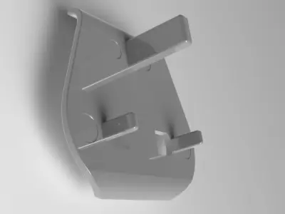 3-pins-to-2-pins electrical power cord socket adapterreceptacle Free 3D model