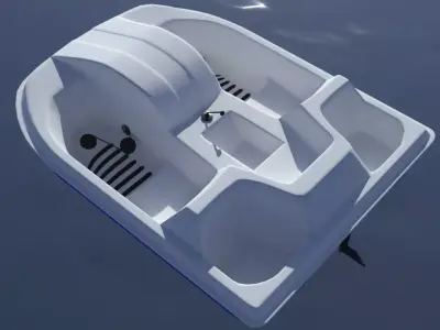 Catamaran Stingray water bicycle 3D model