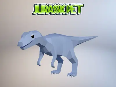Allosaurus jurassic pet Low-poly 3D model